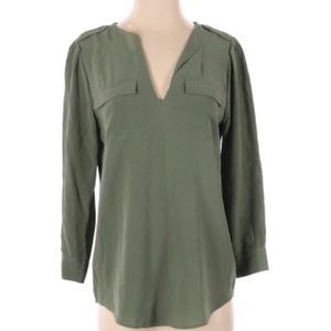Joie V-neck Silk Top Green Size XS